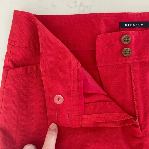 Jones New York Signature Petite Stretch Ankle Length Cotton Pants Red 12P NWOT - Picture 7 of 14